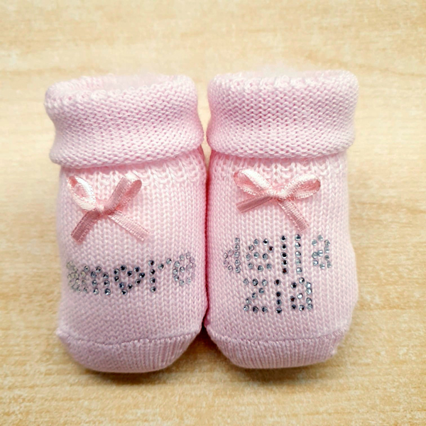 Immagine di Babbucce Rosa 100% in caldo cotone con scritta AMORE DELLA ZIA