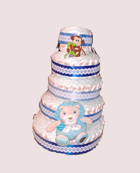 Immagine di Torta di Pannolini a Piani con Giochi Limited Edition Azzurra