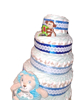 Immagine di Torta di Pannolini a Piani con Giochi Limited Edition Azzurra